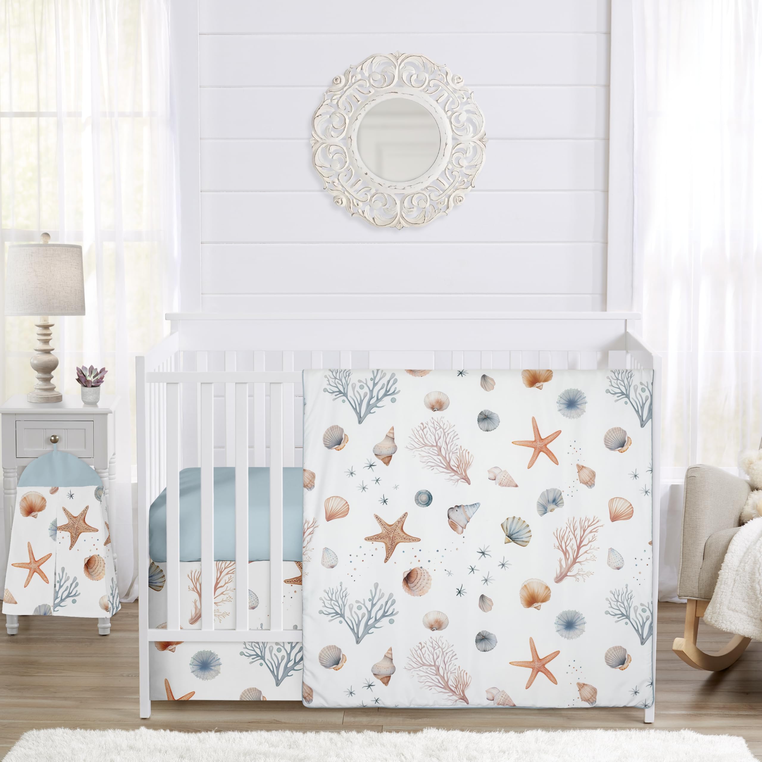 Sweet Jojo Designs Ocean Seashells blanket for cozy nursery naps