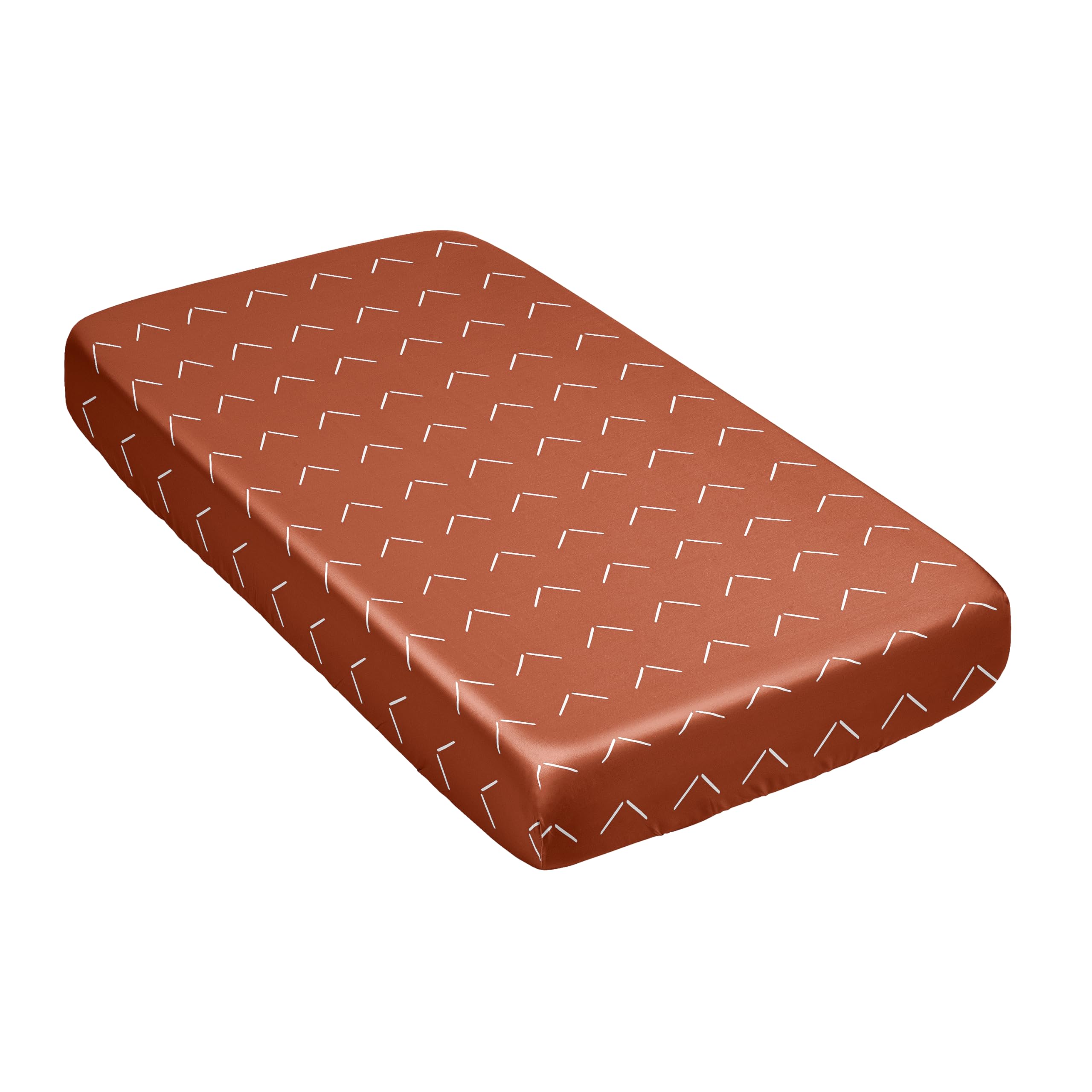 Sweet Jojo Designs satin crib sheet folded to reveal soft texture for cozy naps.