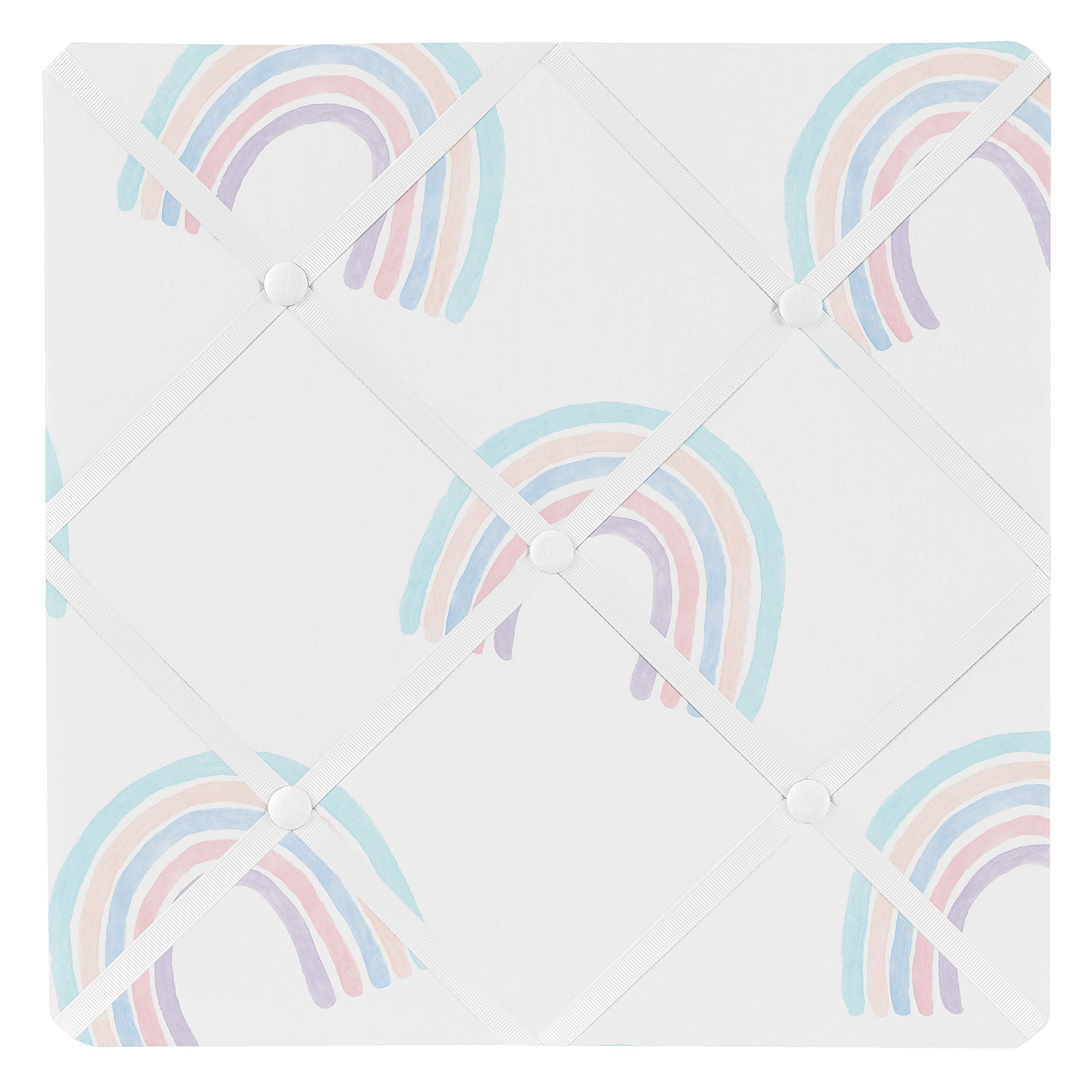 Sweet Jojo Designs pastel rainbow memo board front view for organized photo displays