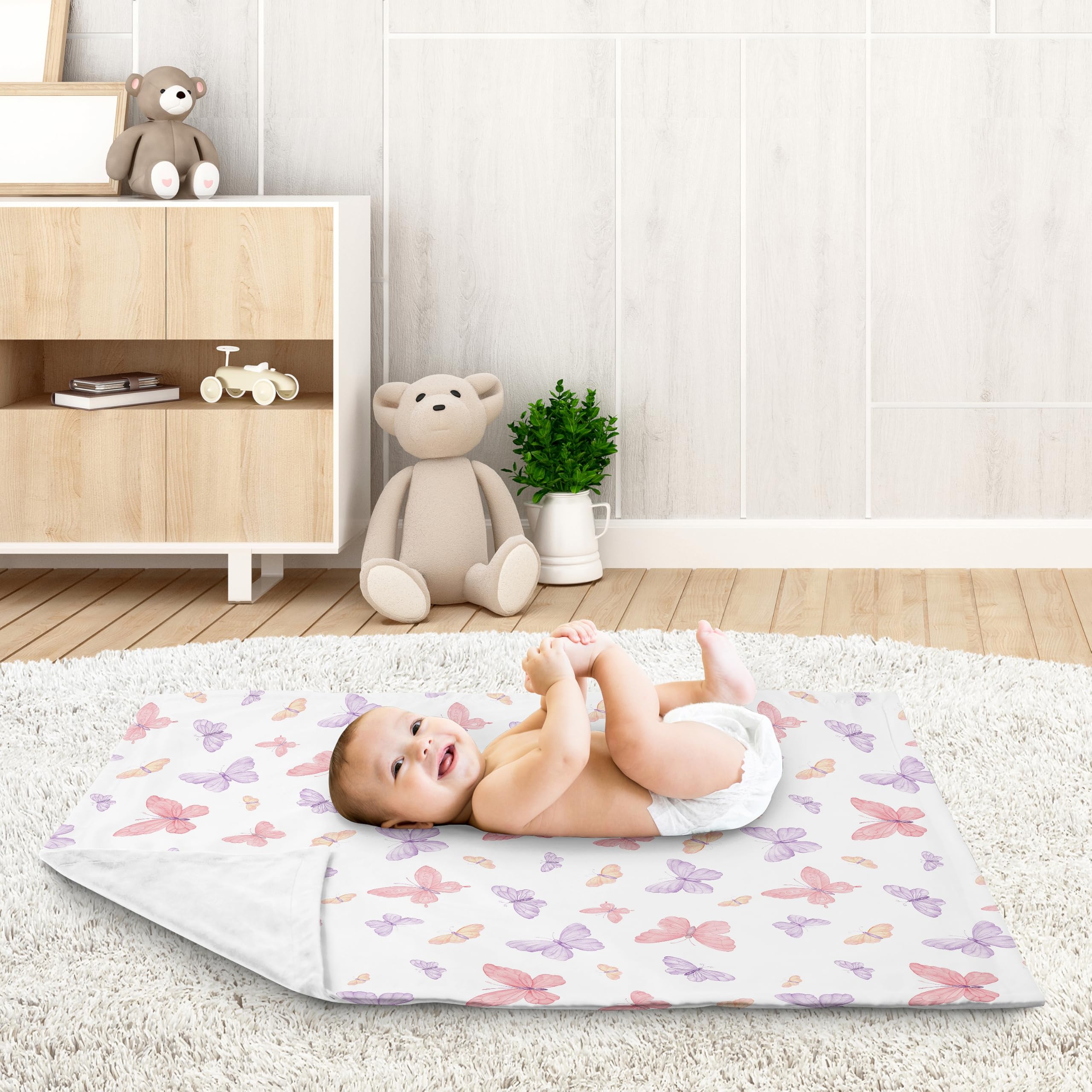Sweet Jojo Designs blanket in car or stroller for secure on-the-go comfort