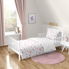 Sweet Jojo Designs pink butterfly comforter in pastel tones with easy-care microfiber.