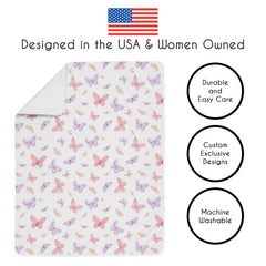 Sweet Jojo Designs pastel butterfly flat sheet for colorful layered bedding.