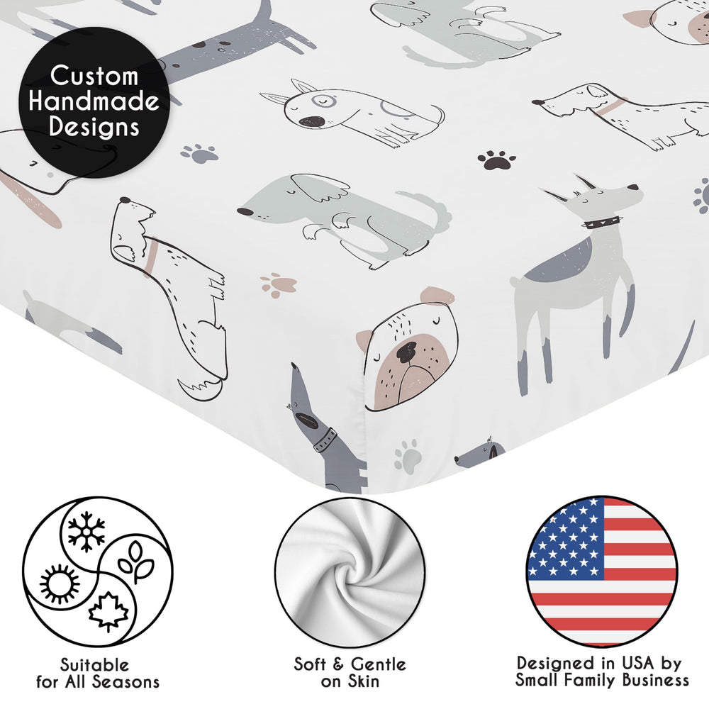 Sweet Jojo Designs Puppy Dog pattern in a baby room complements gender neutral styling