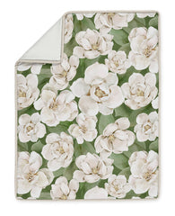 Sweet Jojo Designs sage green boho flower crib skirt 52x28-15 drop hides under-crib storage.