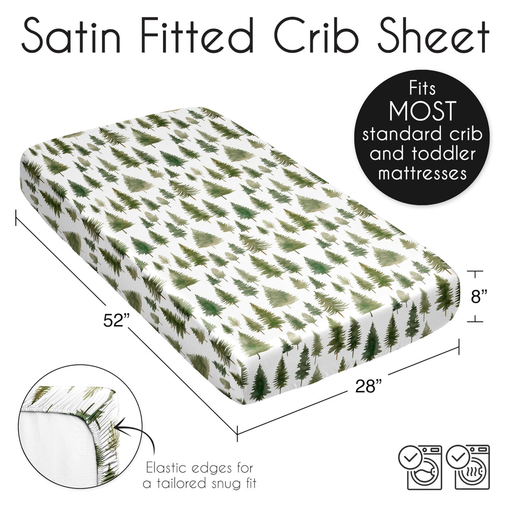 Sweet Jojo Designs Sage Green Woodland crib sheet with secure elastic bottom
