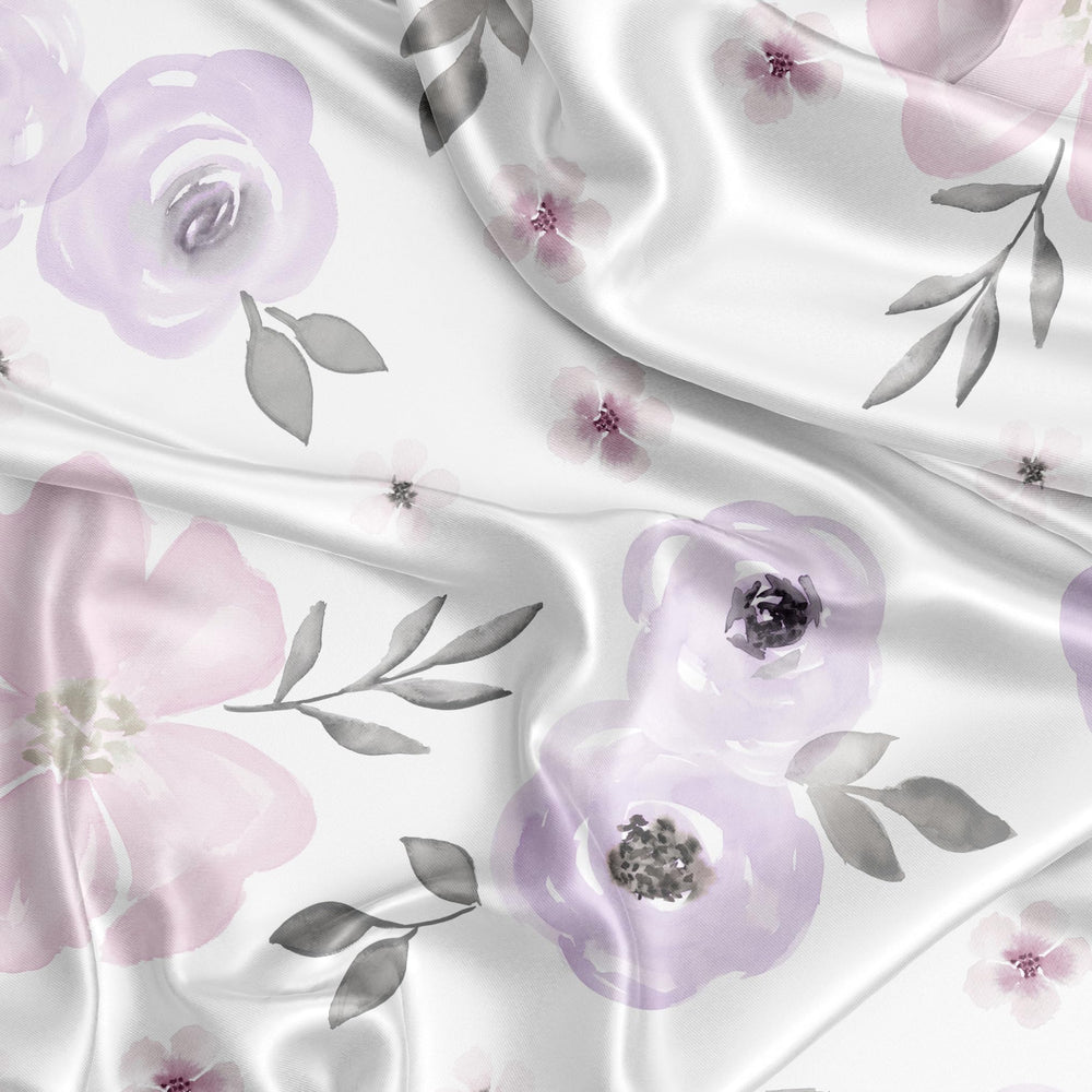 Sweet Jojo Designs Satin Crib Sheet on mattress demonstrates secure fit on standard crib mattresses