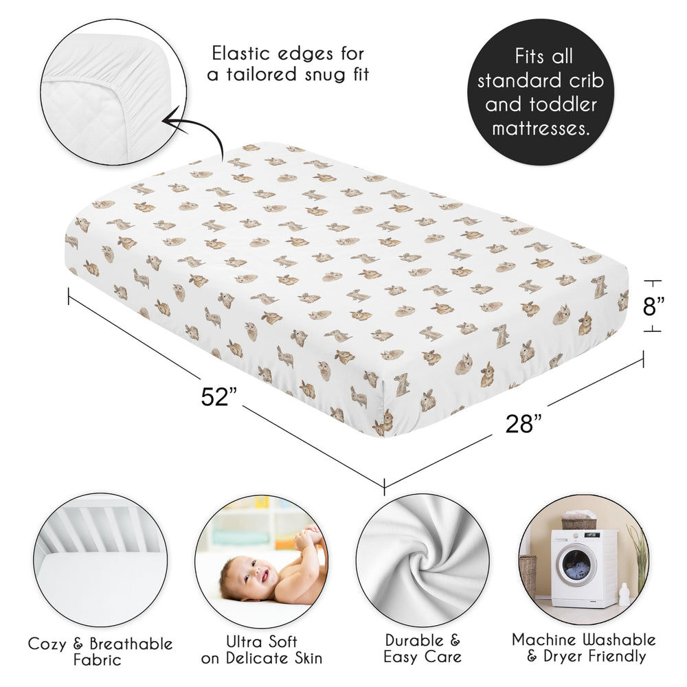 Sweet Jojo Designs snug-fit crib sheet demonstrating secure fit on mattress