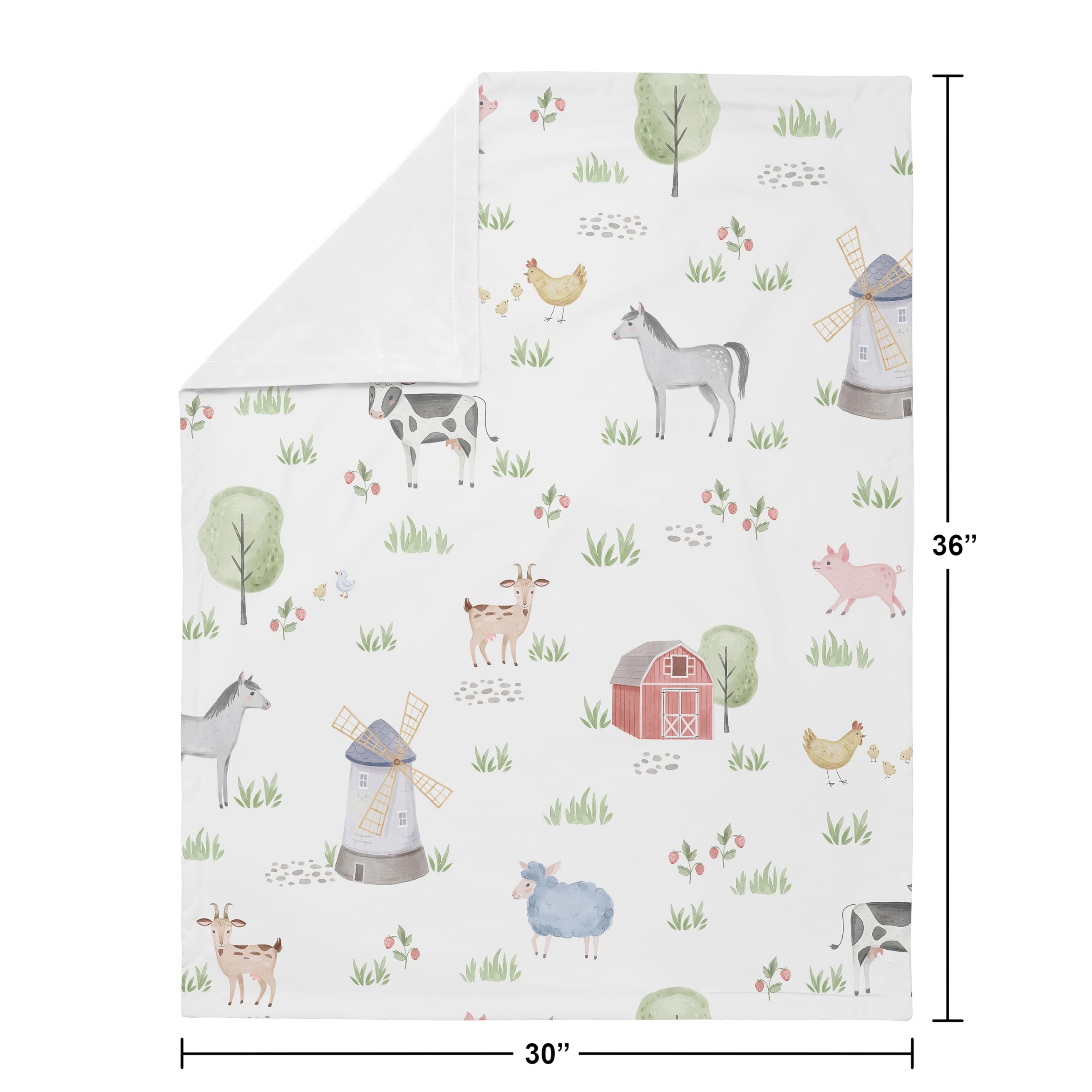 Sweet Jojo Designs soft minky blanket folded neatly for easy car seat or stroller trips.