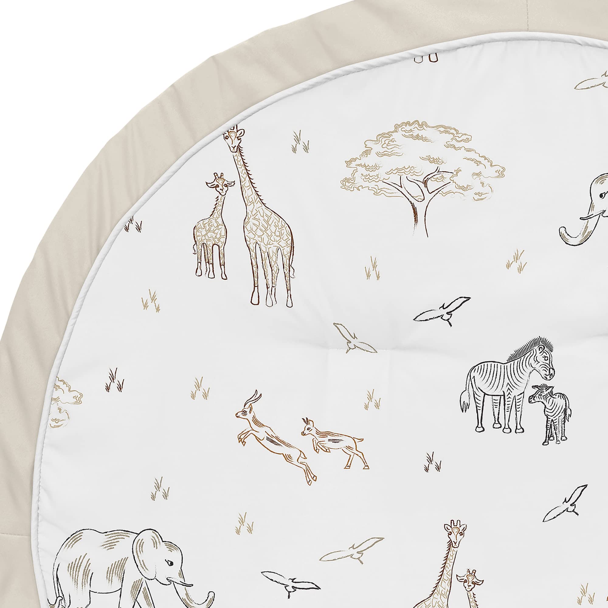 Sweet Jojo Designs Jungle Safari playmat folded for easy travel and storage.