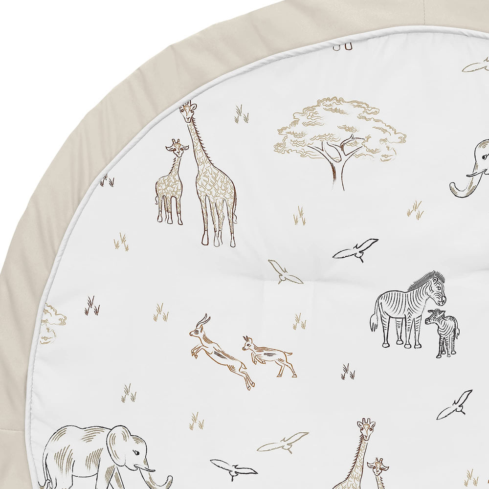Sweet Jojo Designs Jungle Safari playmat folded for easy travel and storage.