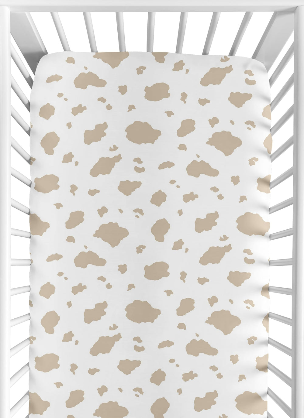 Sweet Jojo Designs two-piece crib sheet set packaging demonstrates quick-change readiness.