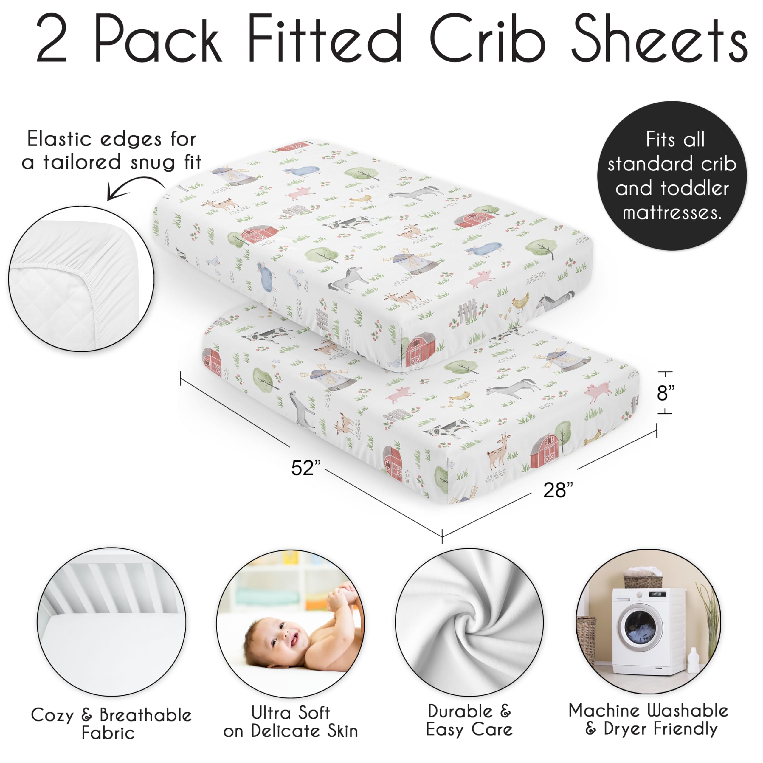 Sweet Jojo Designs US-made baby crib sheets highlighting quality and durability