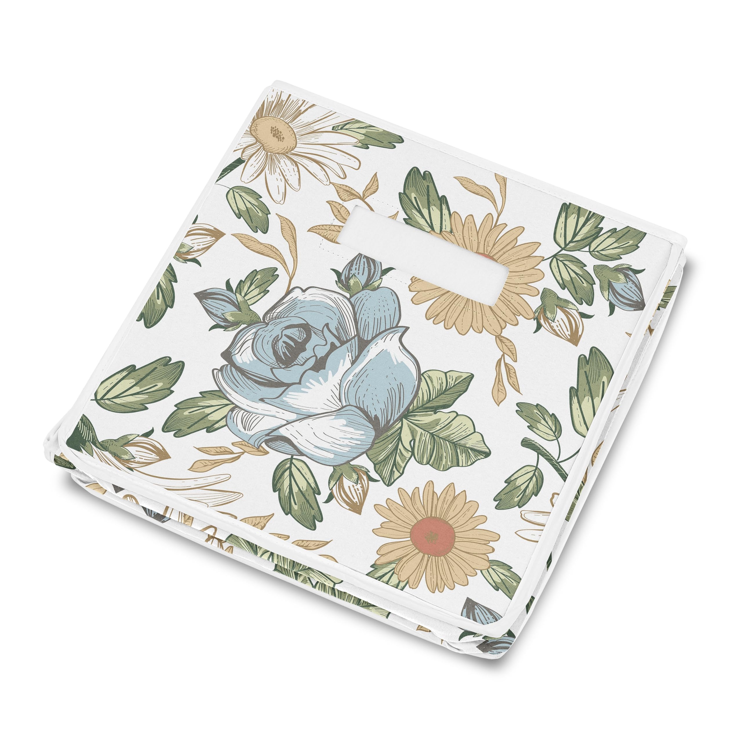 Sweet Jojo Designs vintage floral bin reinforced handles emphasize easy transport
