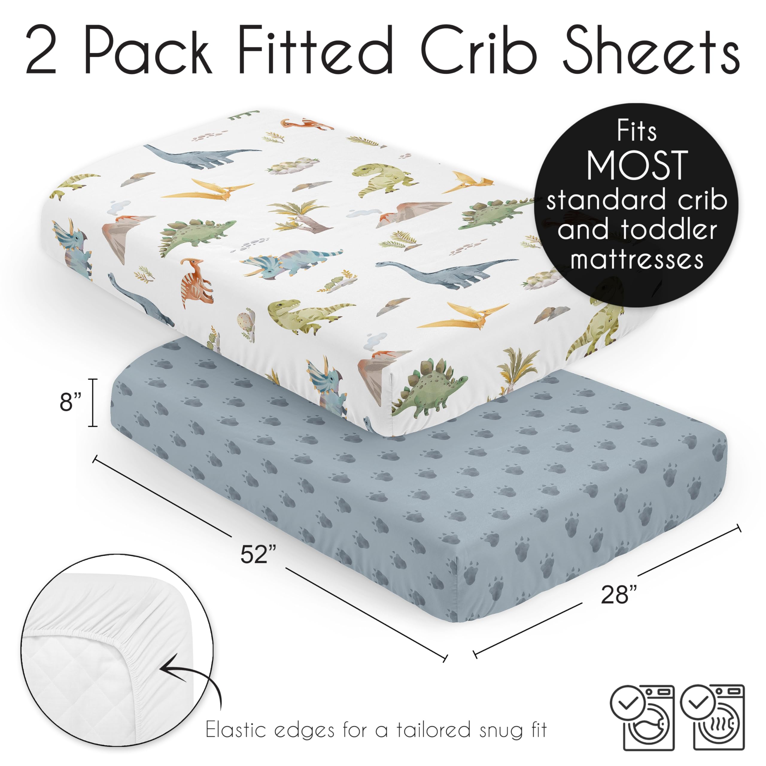 Sweet Jojo Designs blue tracks fabric is easy to care for and durable.