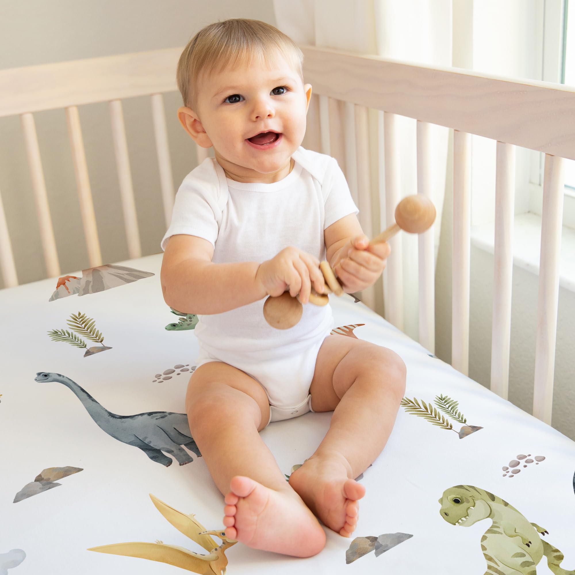 Sweet Jojo Designs nursery coordination image demonstrates cohesive blue-green decor.