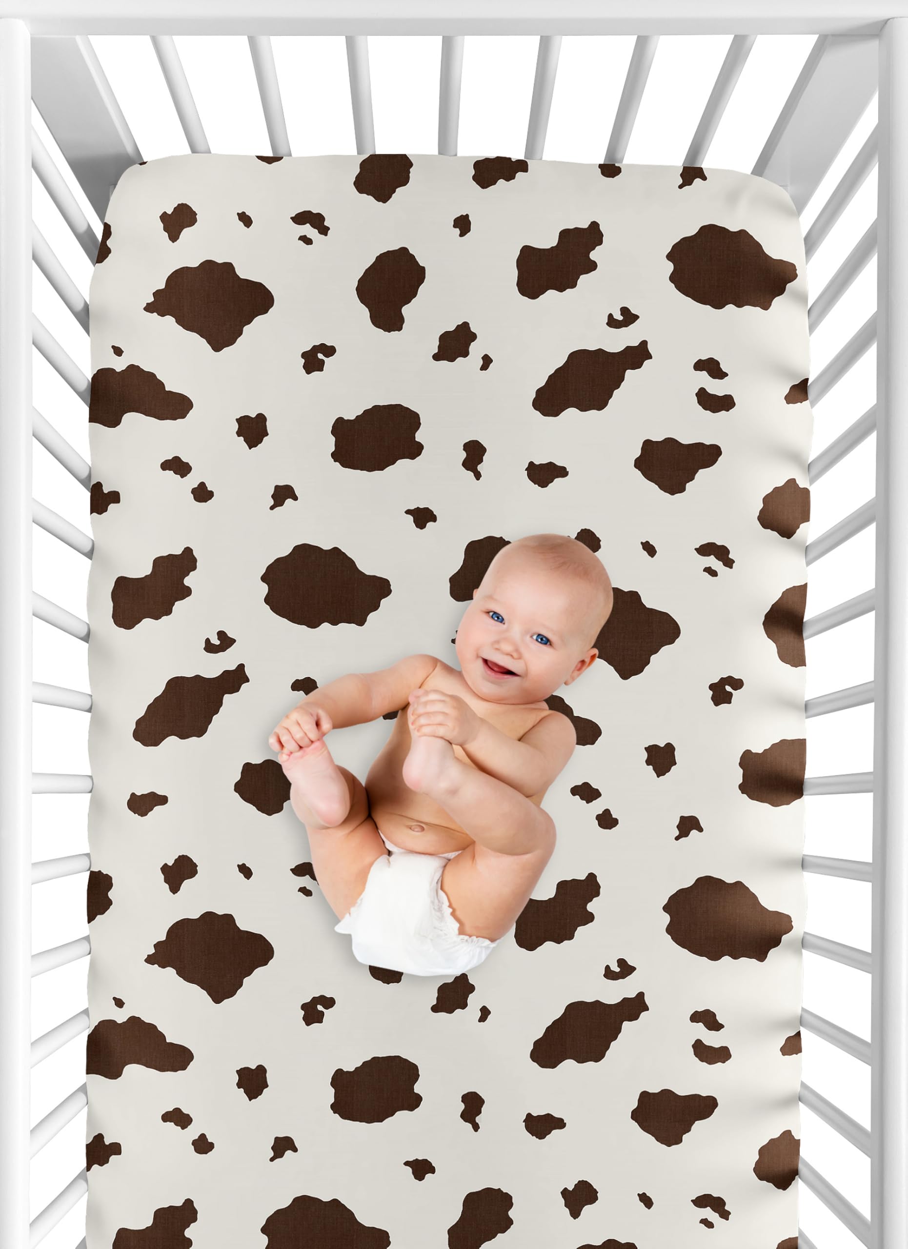 Sweet Jojo Designs fitted crib sheet coordinates with matching western-themed nursery decor.