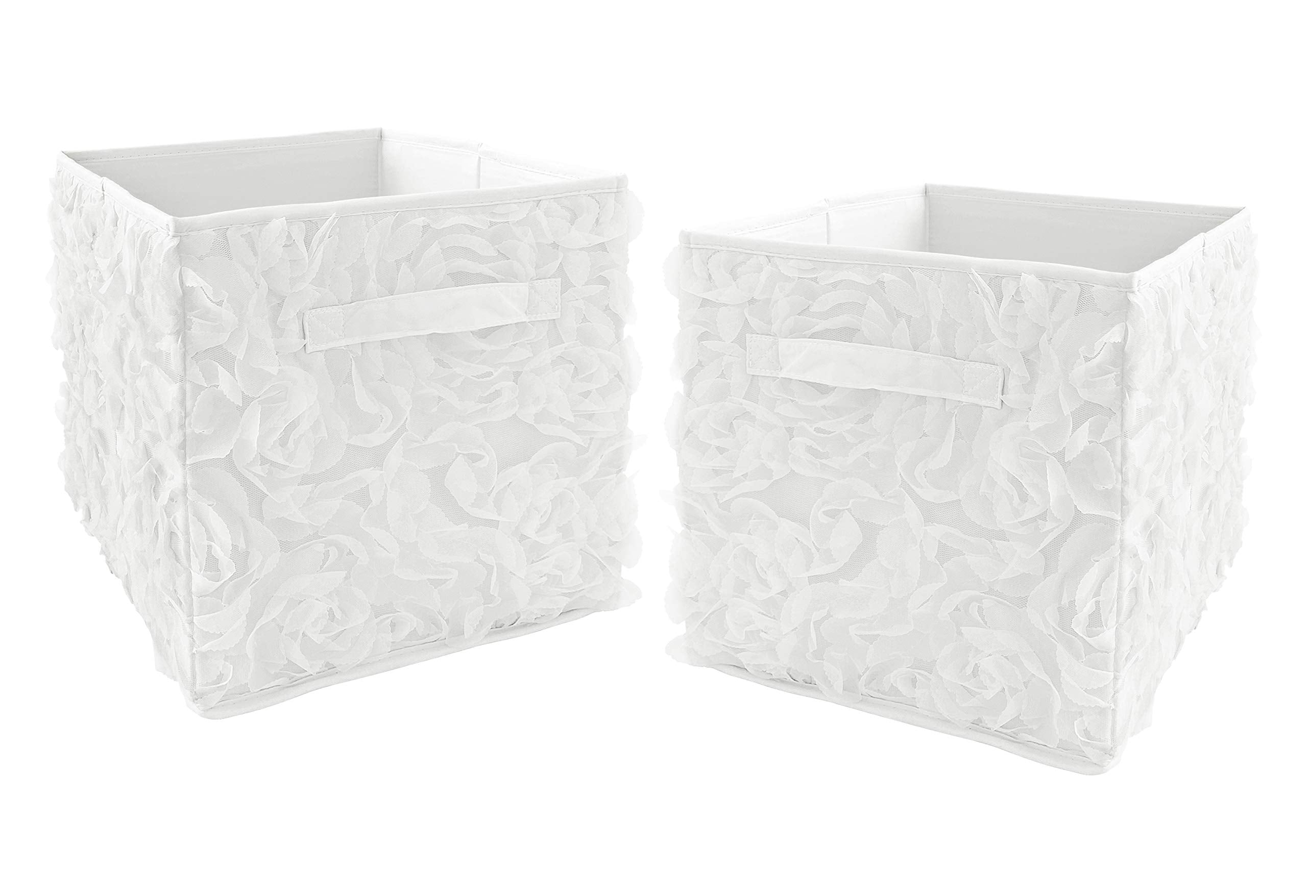 Sweet Jojo Designs storage bin set in nursery keeps toys organized.