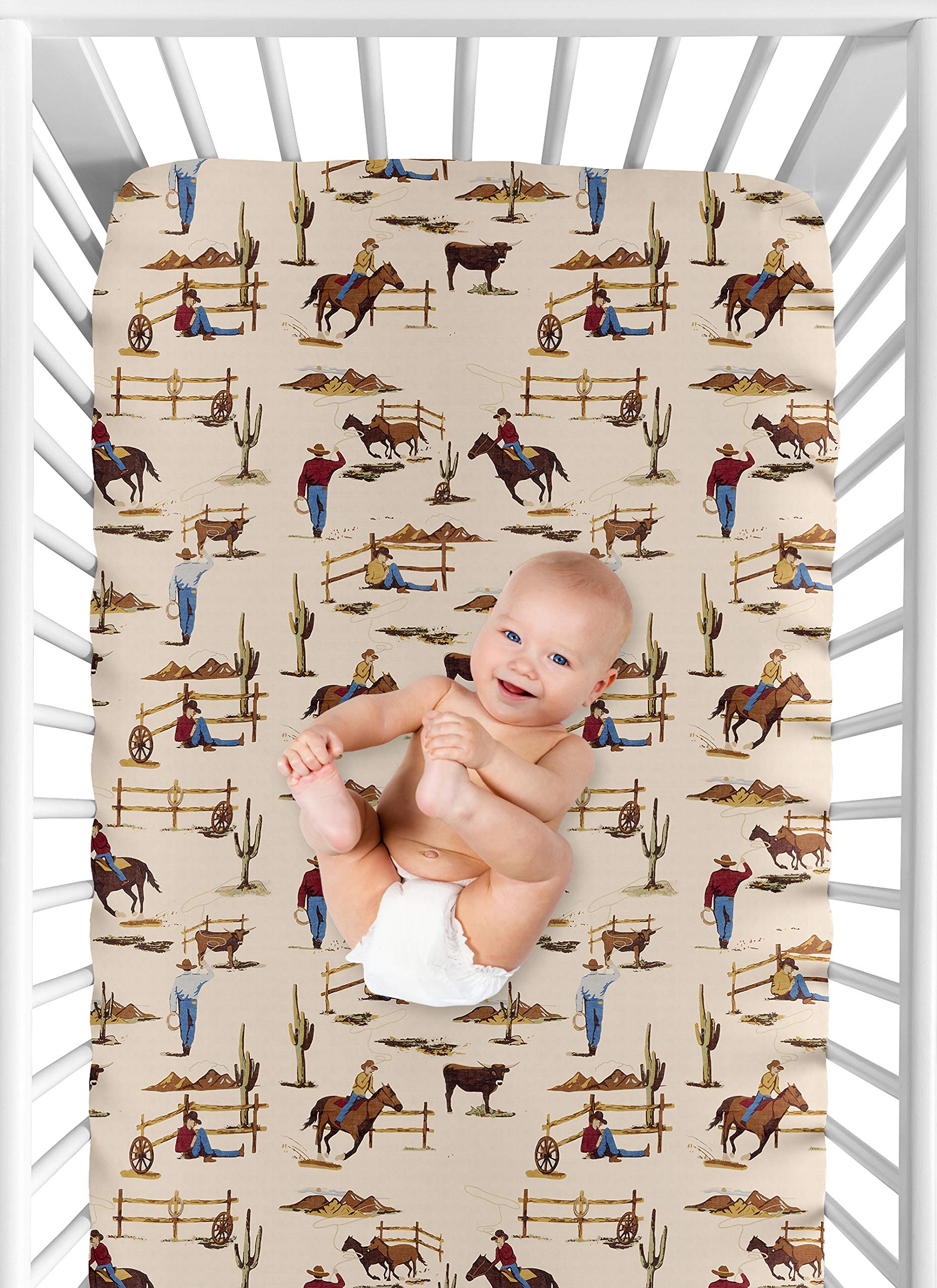 Sweet Jojo Designs Wild West Boy easy care fabric, machine washable.