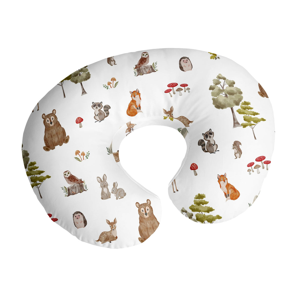 Sweet Jojo Designs woodland animals nursing pillow cover; easy-care nursery decor