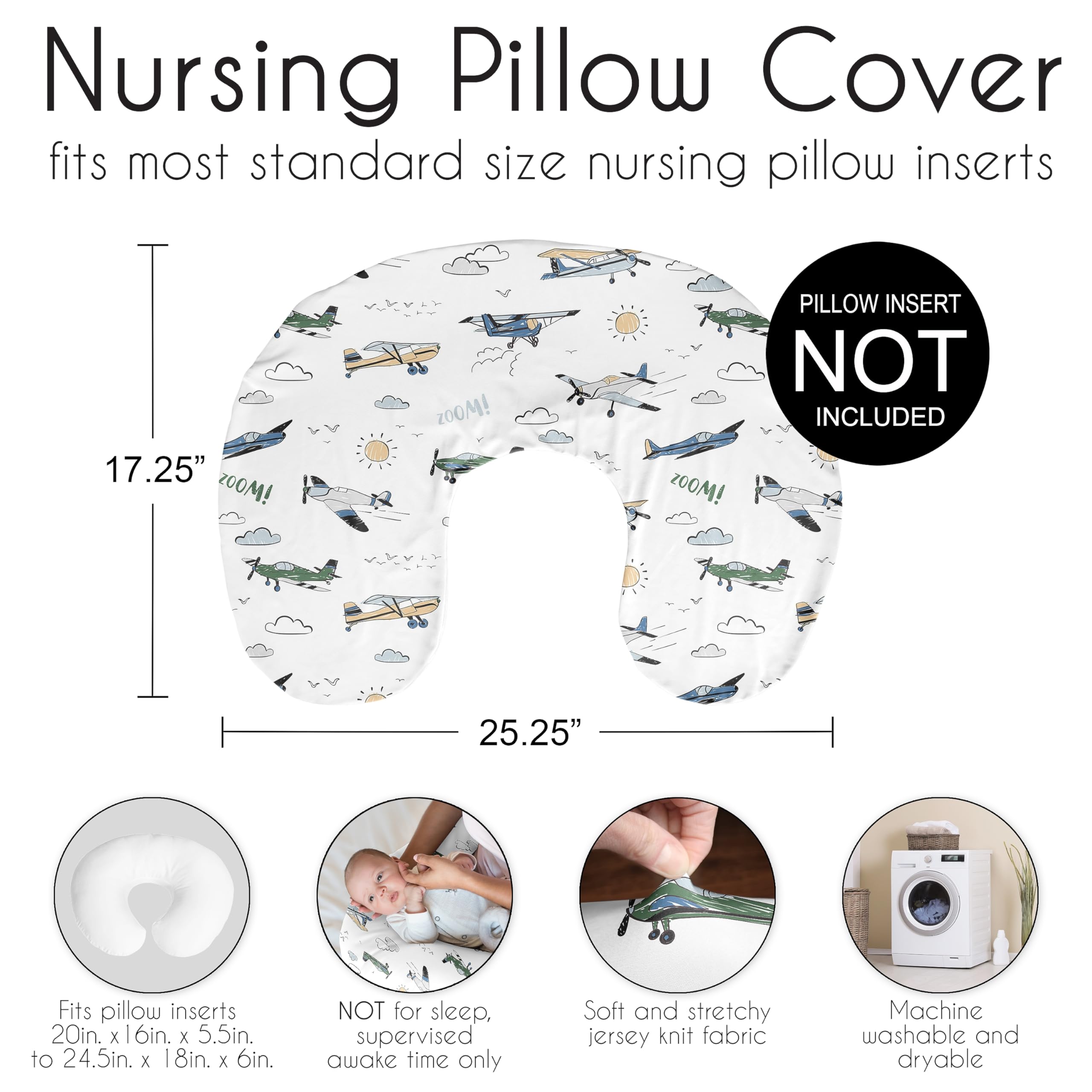 Sweet Jojo Designs extra cover ready for spills and easy swaps during feeding.
