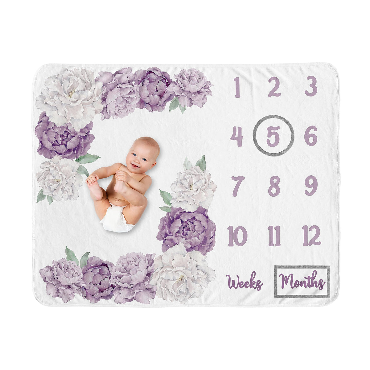 Sweet Jojo Designs Lavender Purple Blanket Closeup shows plush Minky fleece softness for baby photos.