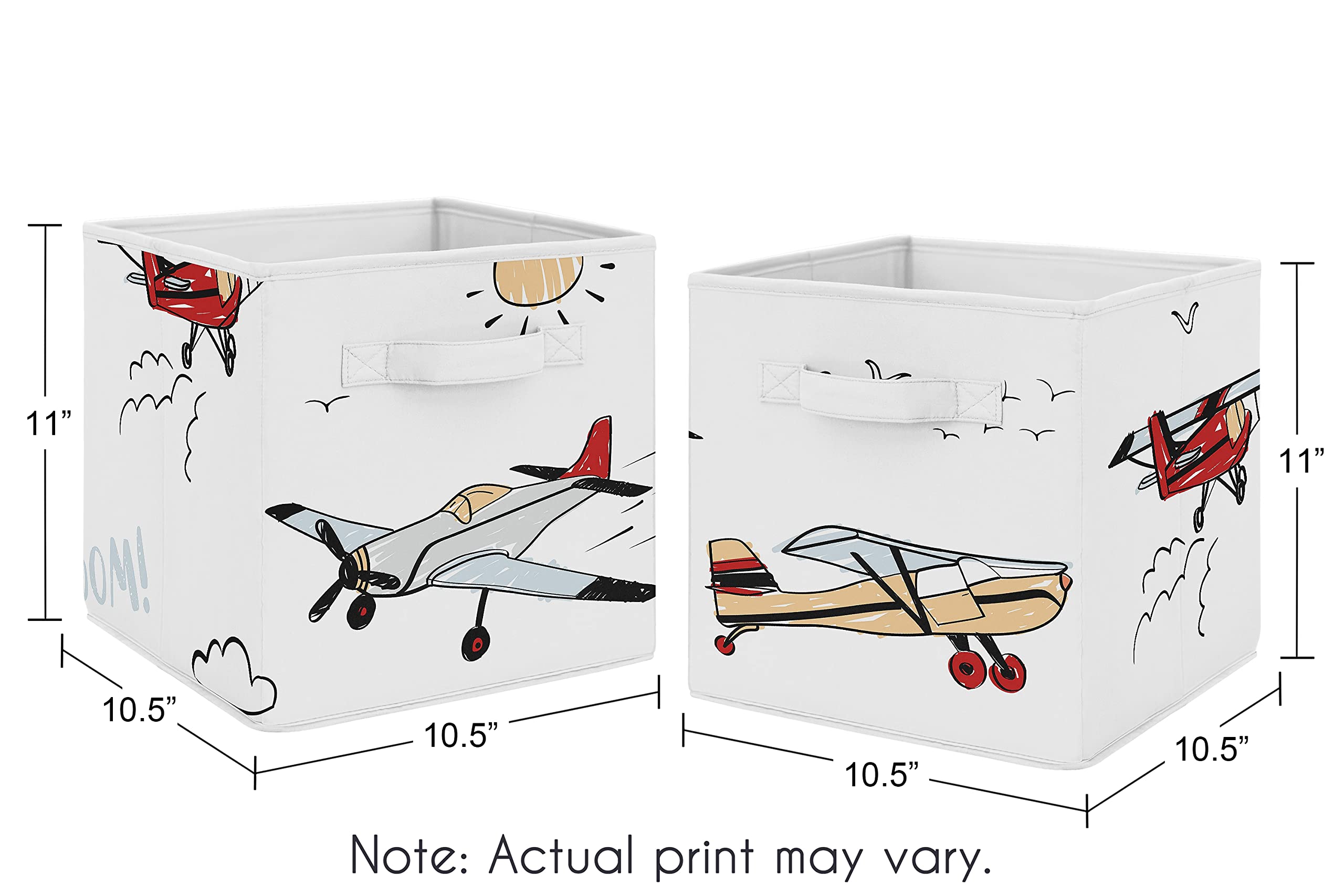 Sweet Jojo Designs vintage airplane print detail highlights colorful, durable fabric