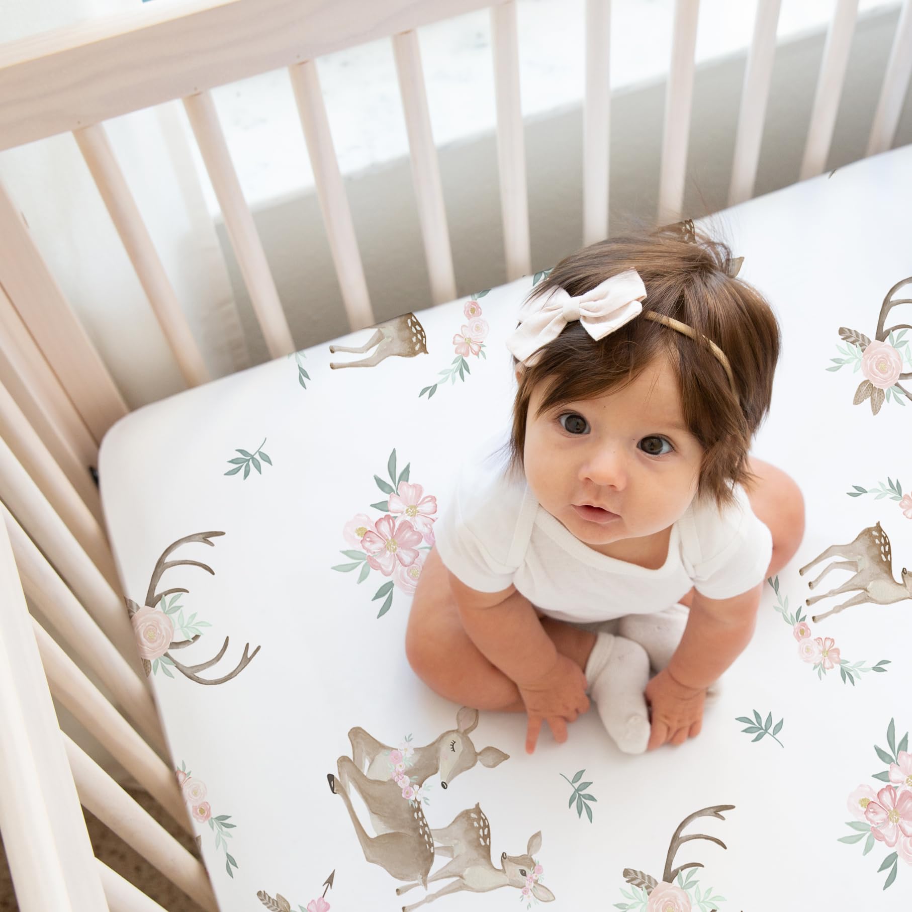 Sweet Jojo Designs nursery lampshade and decor highlight how the set fits Boho Chic style.