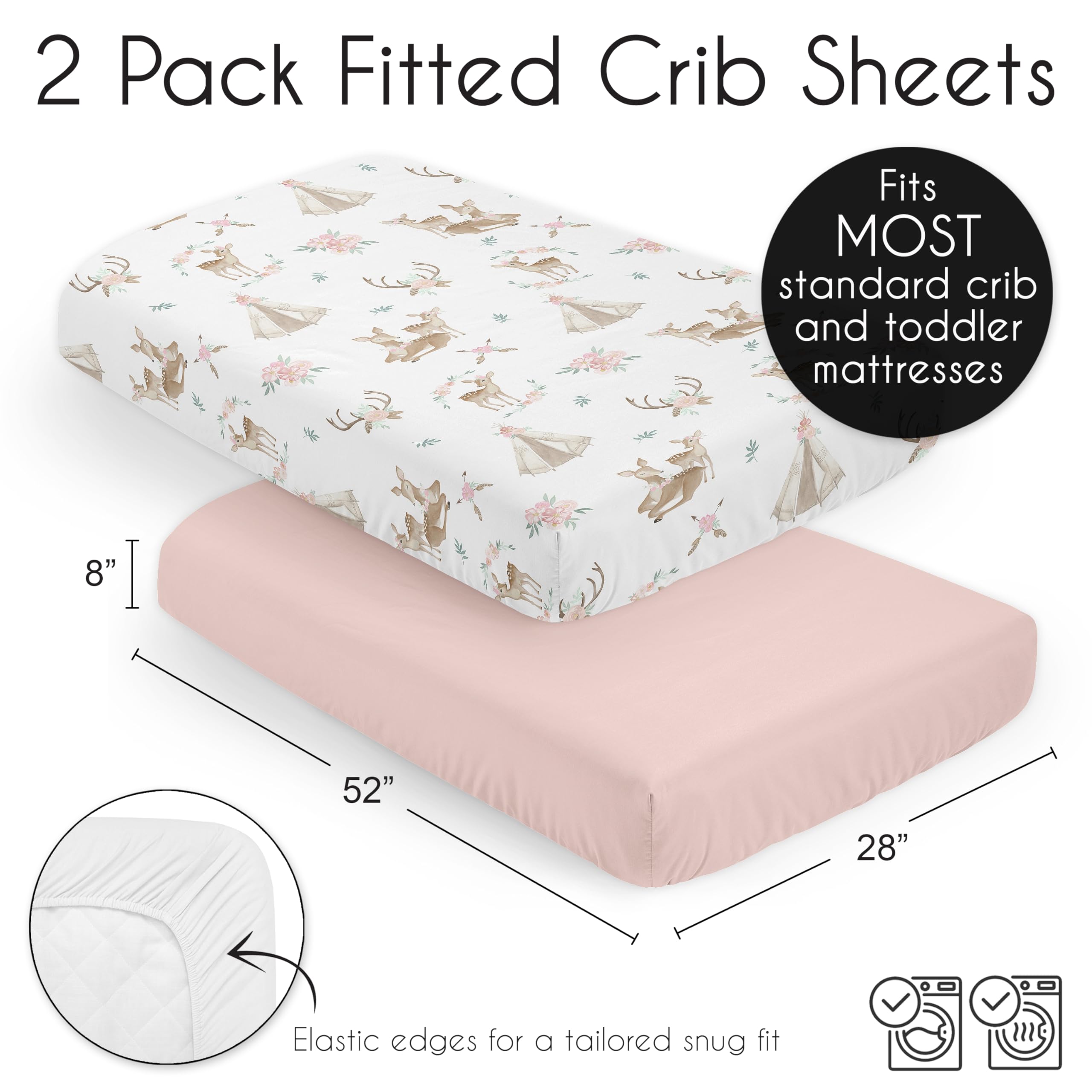Sweet Jojo Designs watercolor print image for a soft, nature-inspired nursery theme.