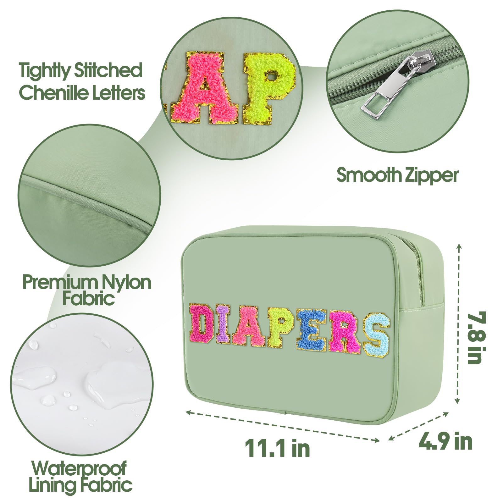 Sweet Lion compact diaper pouch demonstrates space-saving design on changing table.