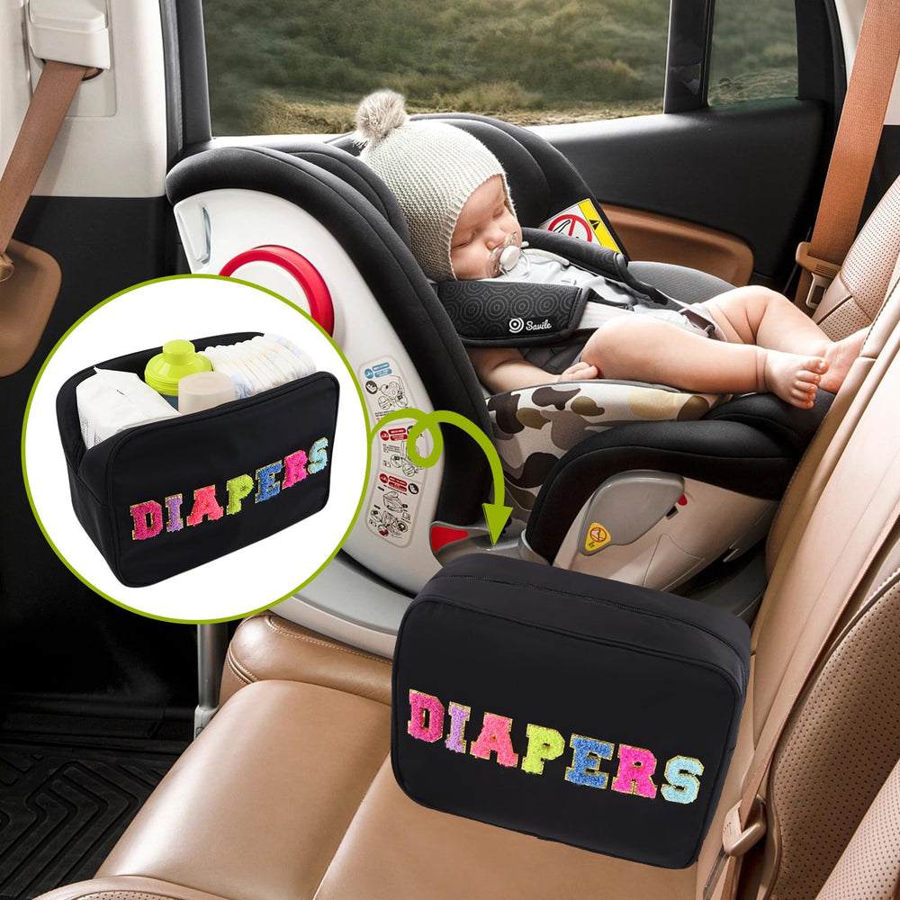 Sweet Lion compact bag sits on the changing table for easy nighttime diaper changes.