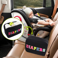 Sweet Lion compact bag sits on the changing table for easy nighttime diaper changes.