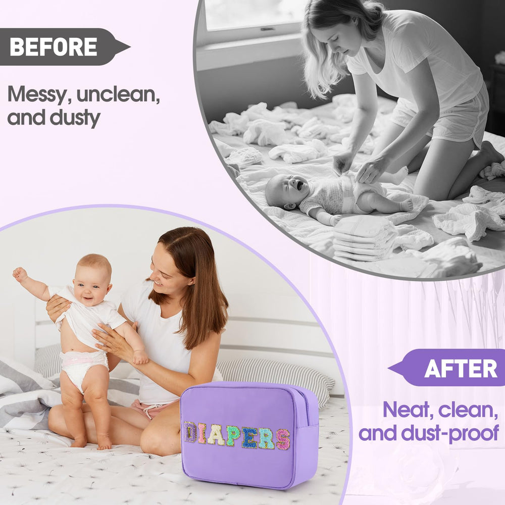 Sweet Lion waterproof lining closeup demonstrates moisture protection for diapers and wipes.