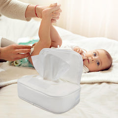 Sweet Lion wipes dispenser chenille patch detail adds stylish nursery organization.