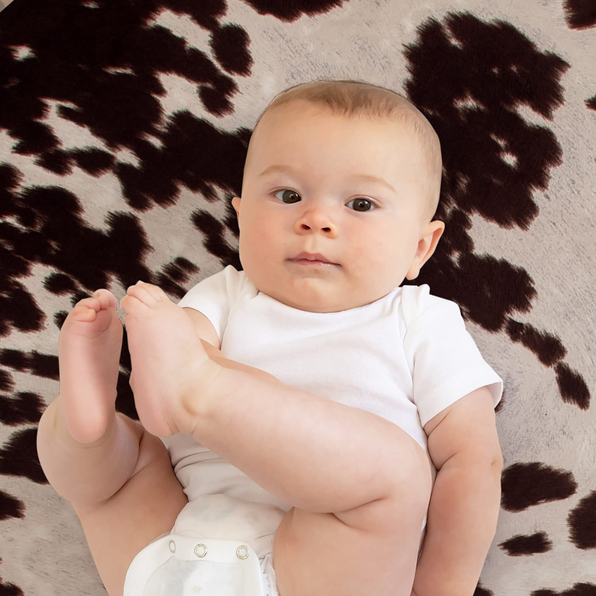 Sweet Potatoes Easy-care fabric stays soft after washes for daily diaper changes.