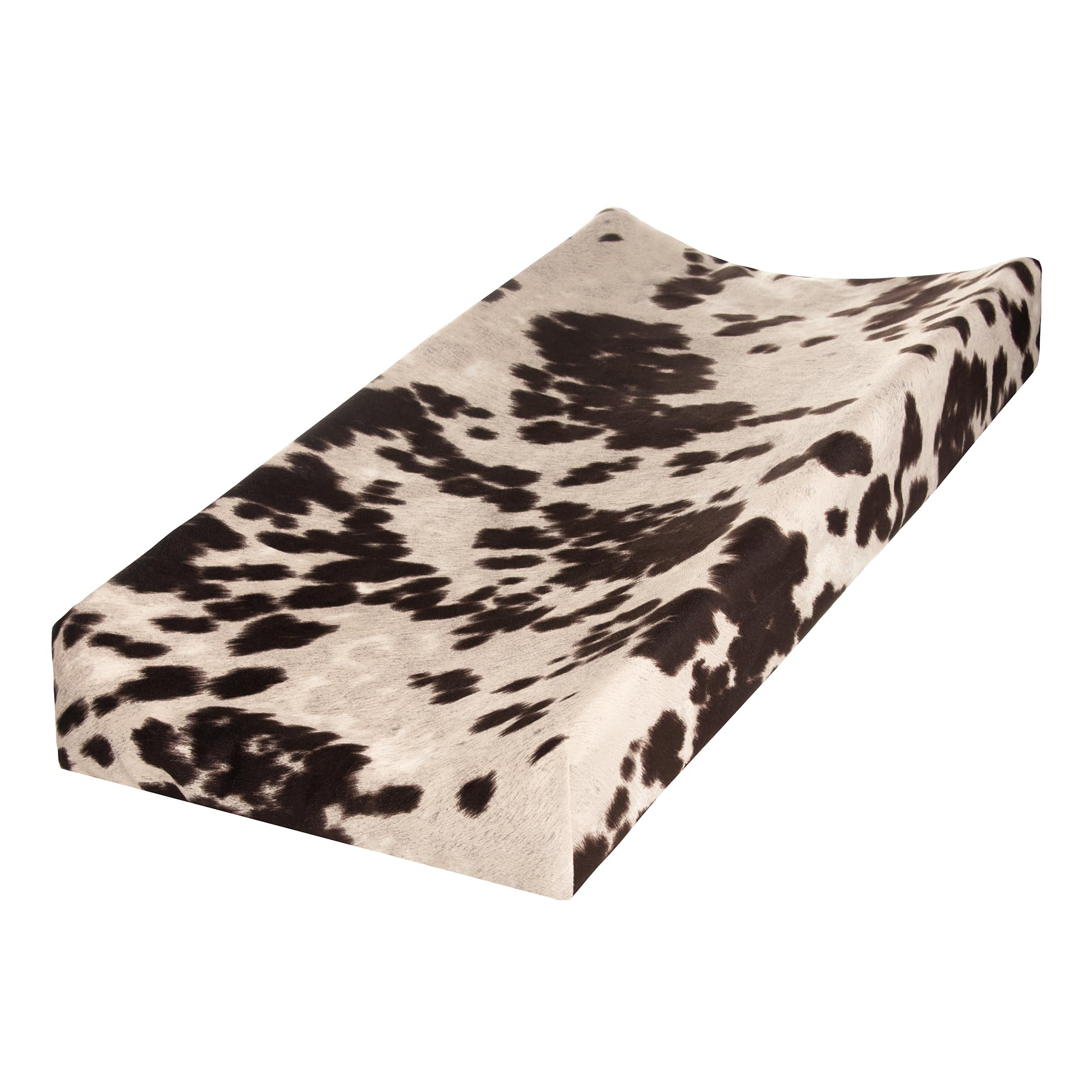 Sweet Potatoes Western Cowboy Changing Pad Cover with cowhide print adds stylish nursery decor and soft comfort.
