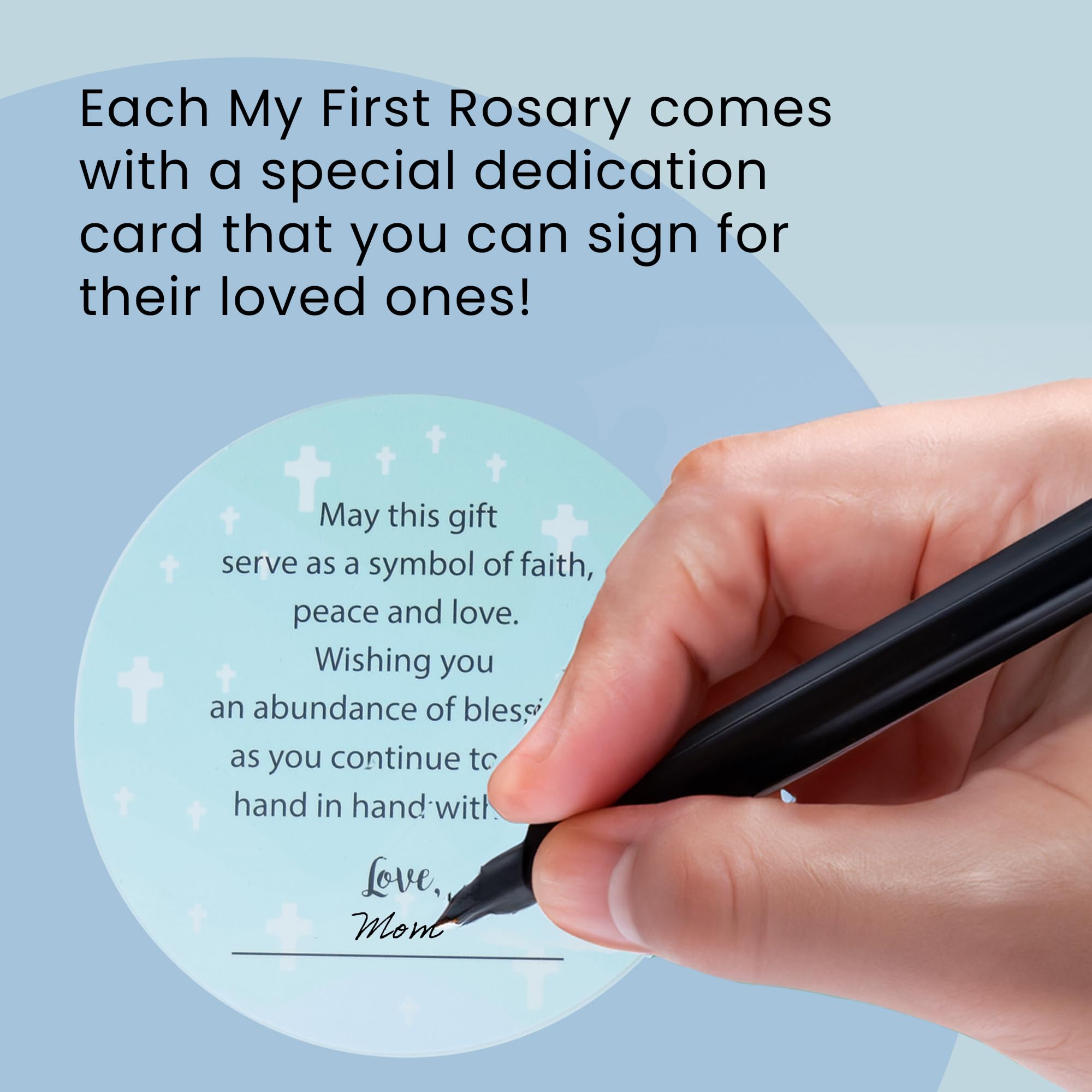 Sweet Treasures included card adds a personal message for a christening gift.