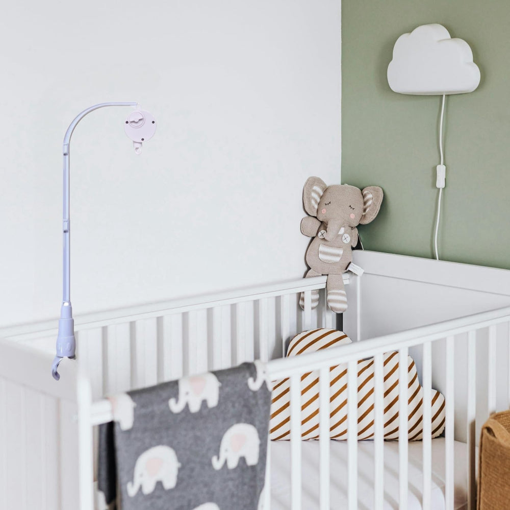 Sweetfamily crib mobile arm in use supports flexible baby-space setup.