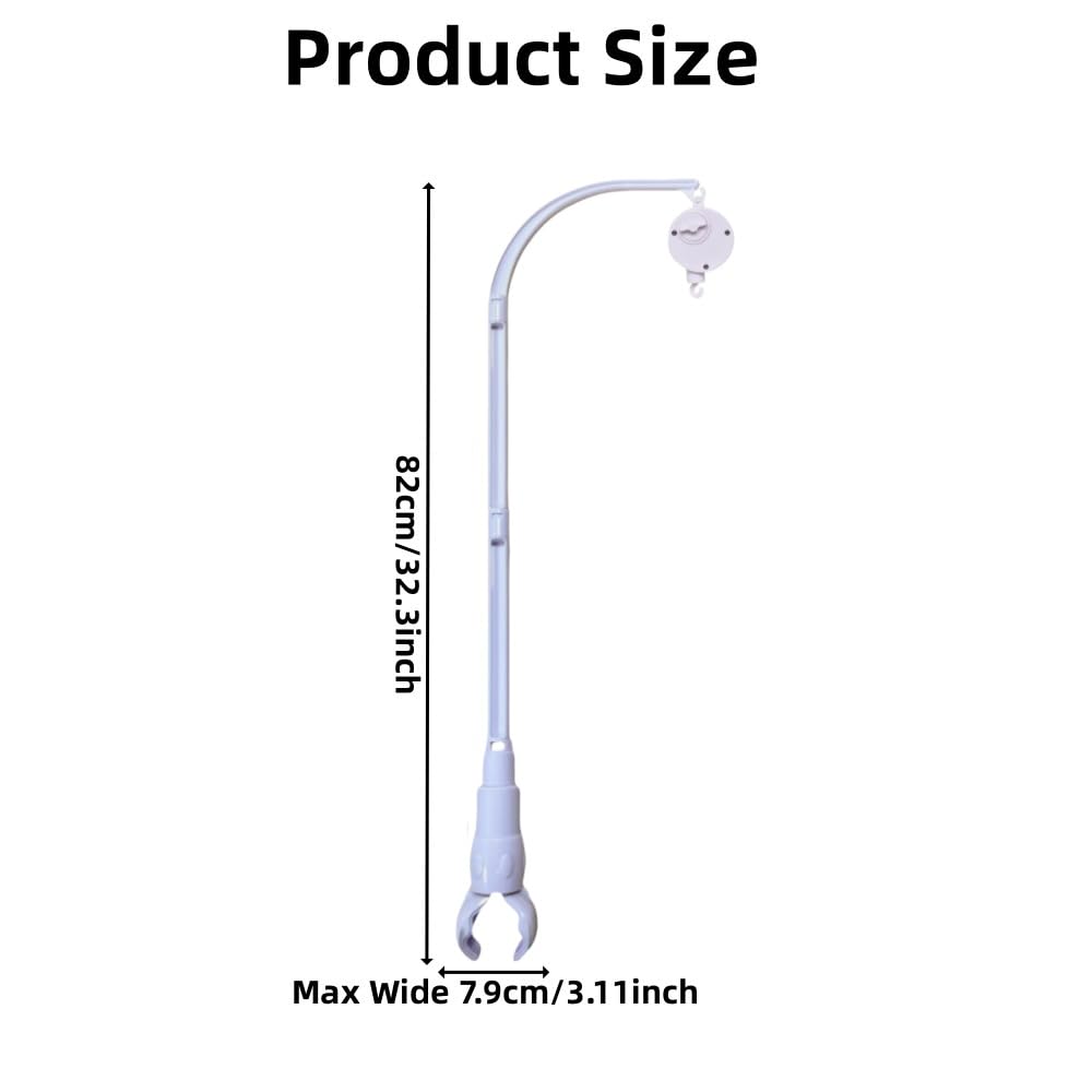 Sweetfamily crib mobile arm installation showing easy, screw-free setup.