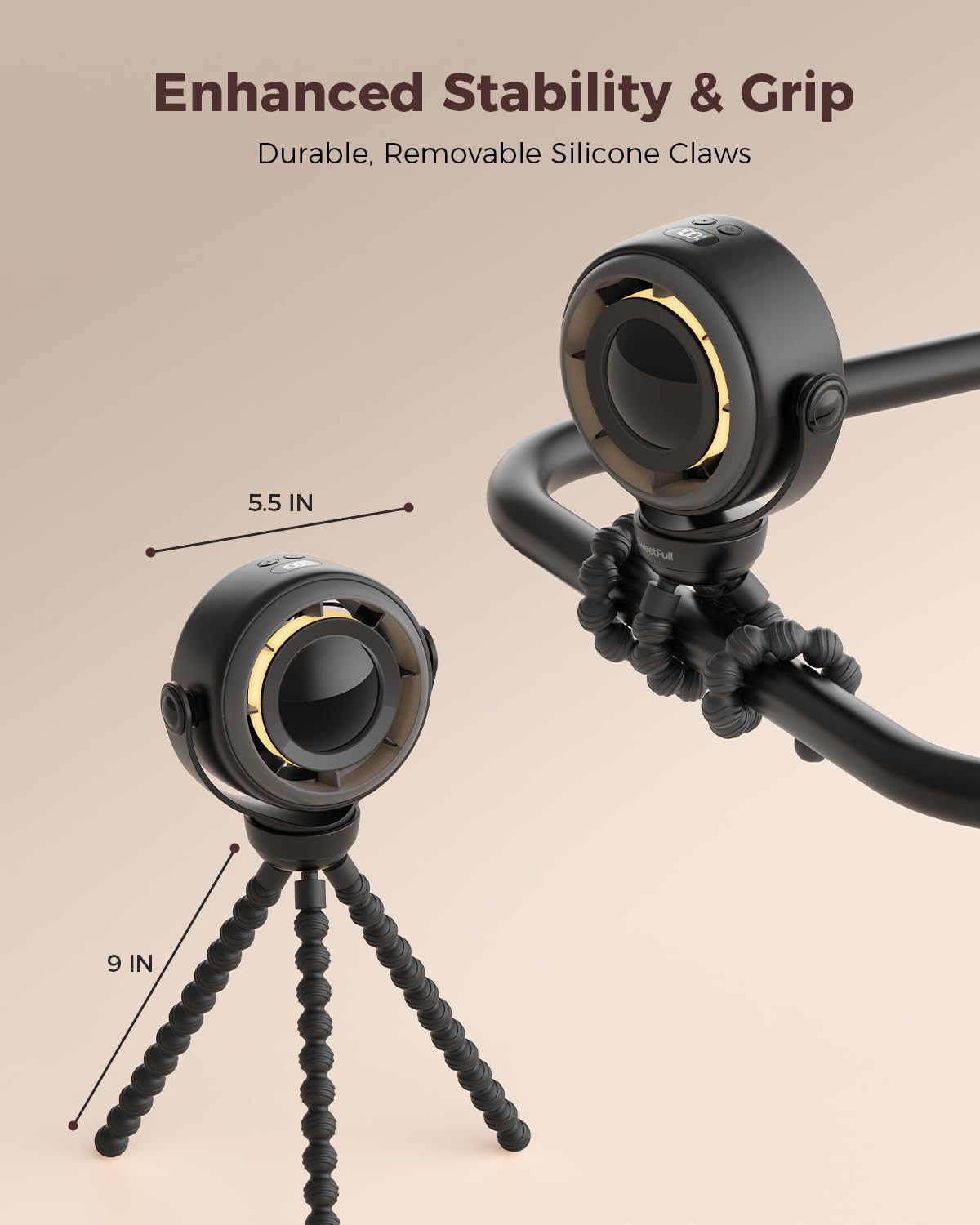 Sweetfull compact clip-on fan suits car seats and cribs