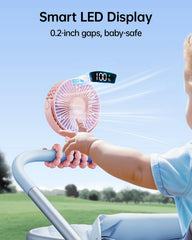 SWEETFULL clip-on fan 360-degree rotation for flexible airflow on strollers and cribs.