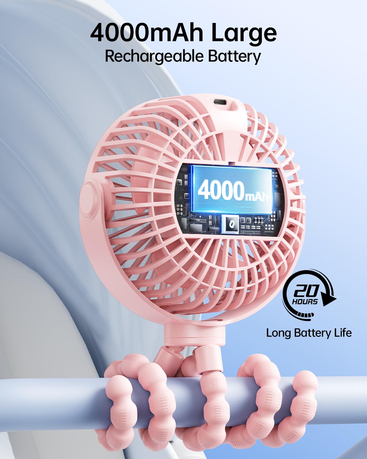 SWEETFULL fast Type-C charging recharges in about 3 hours for travel readiness.