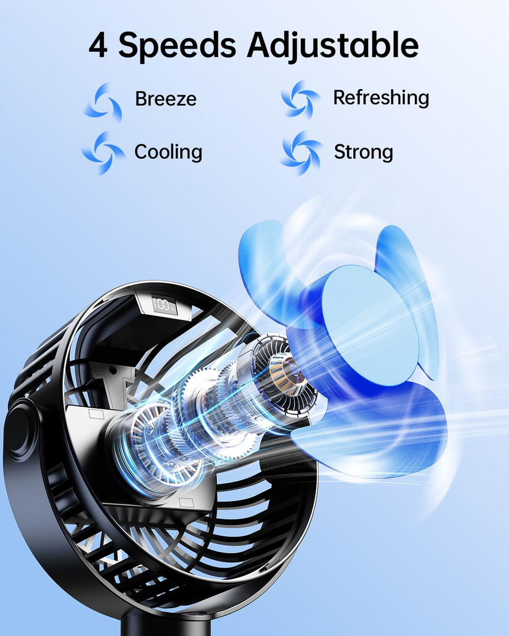 SWEETFULL 4000mAh battery powers hours of cooling.