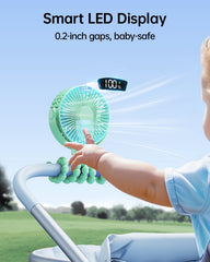 Sweetfull portable stroller fan clip-on design secured to stroller, car seat, or crib