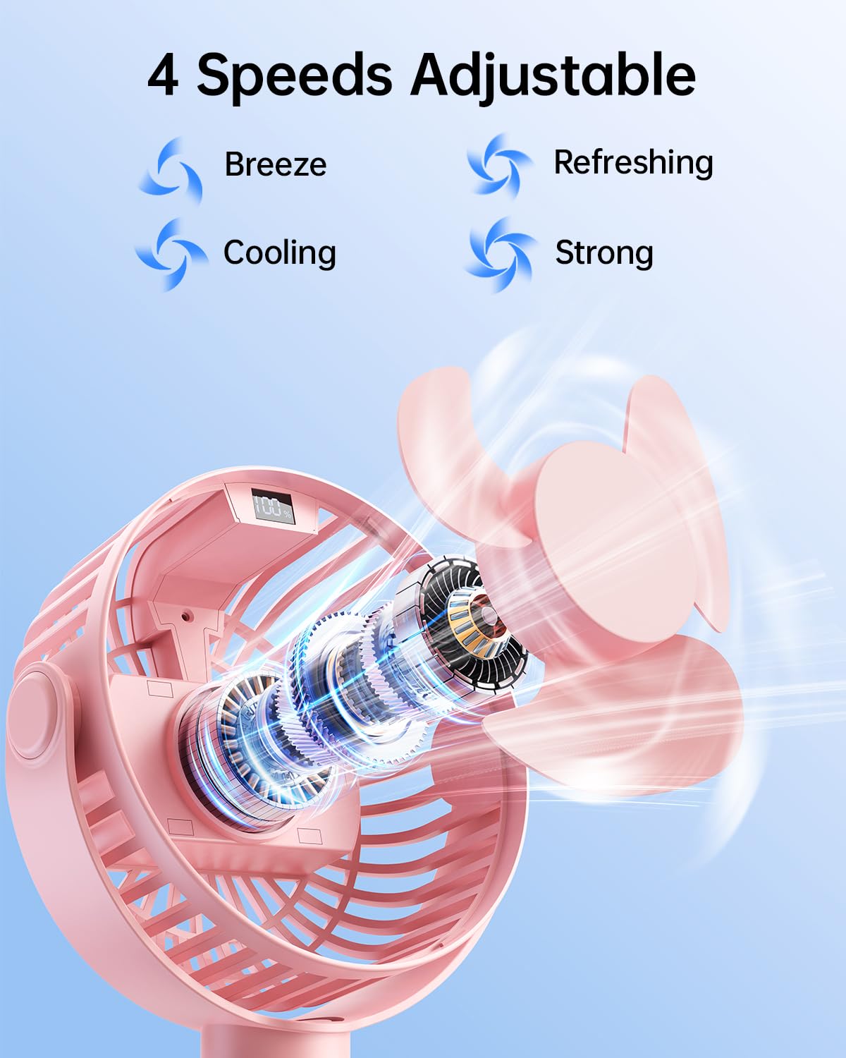 SWEETFULL rechargeable 4000mAh battery powers long cooling sessions on trips.