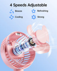 SWEETFULL rechargeable 4000mAh battery powers long cooling sessions on trips.