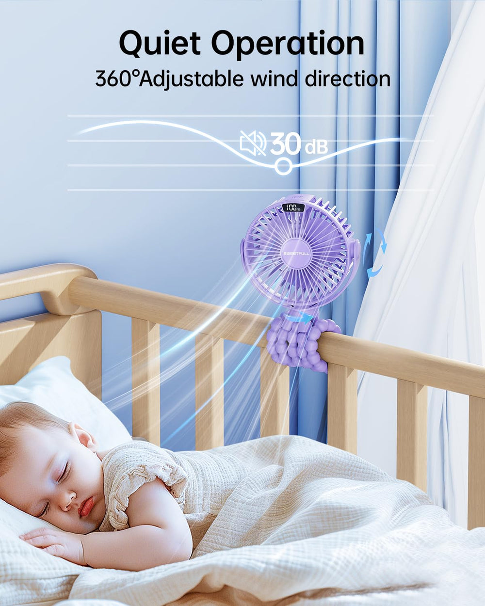 SWEETFULL 4-speed breeze delivers customizable cooling in busy days.