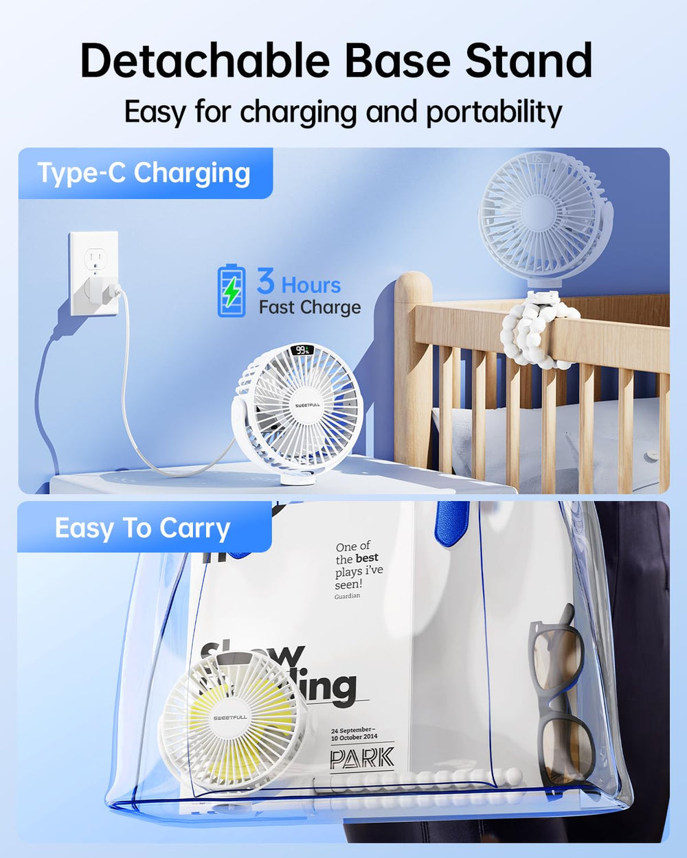 SWEETFULL removable cover makes cleaning quick and simple after busy days.