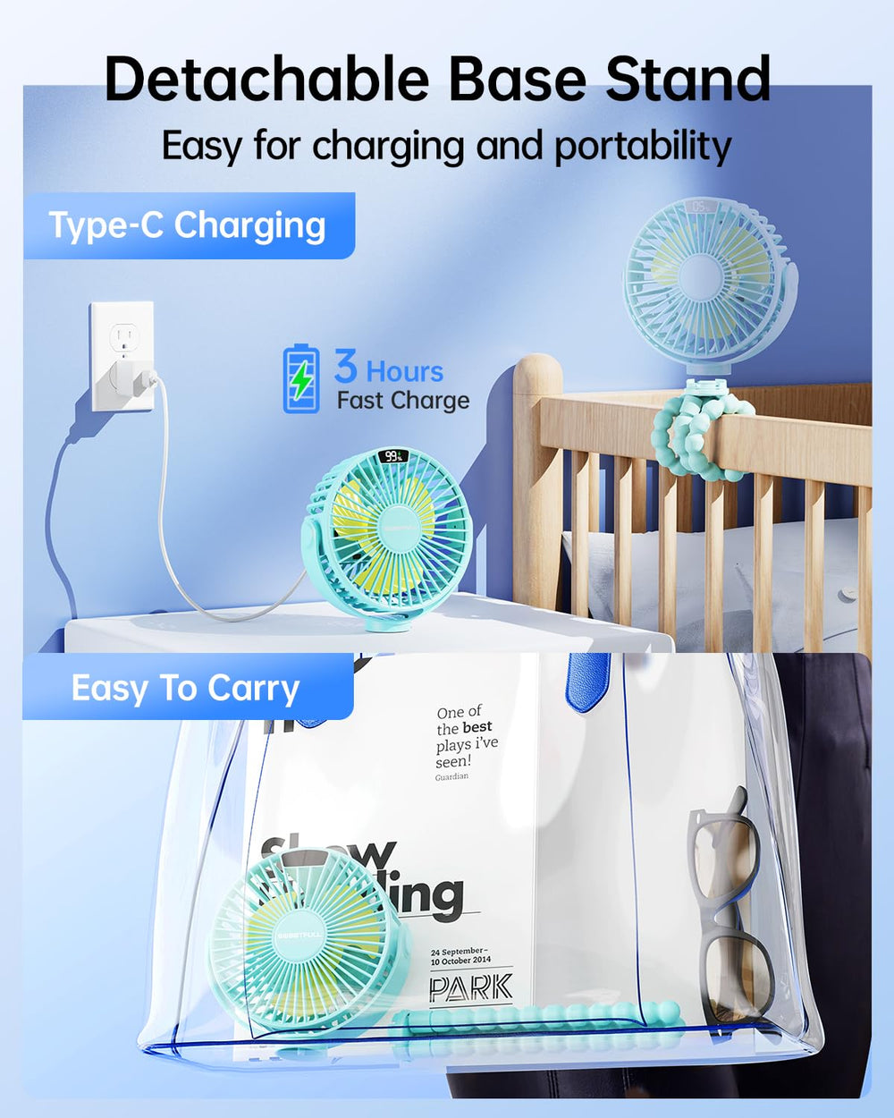 SWEETFULL quiet operation keeps ambient noise low during naps.