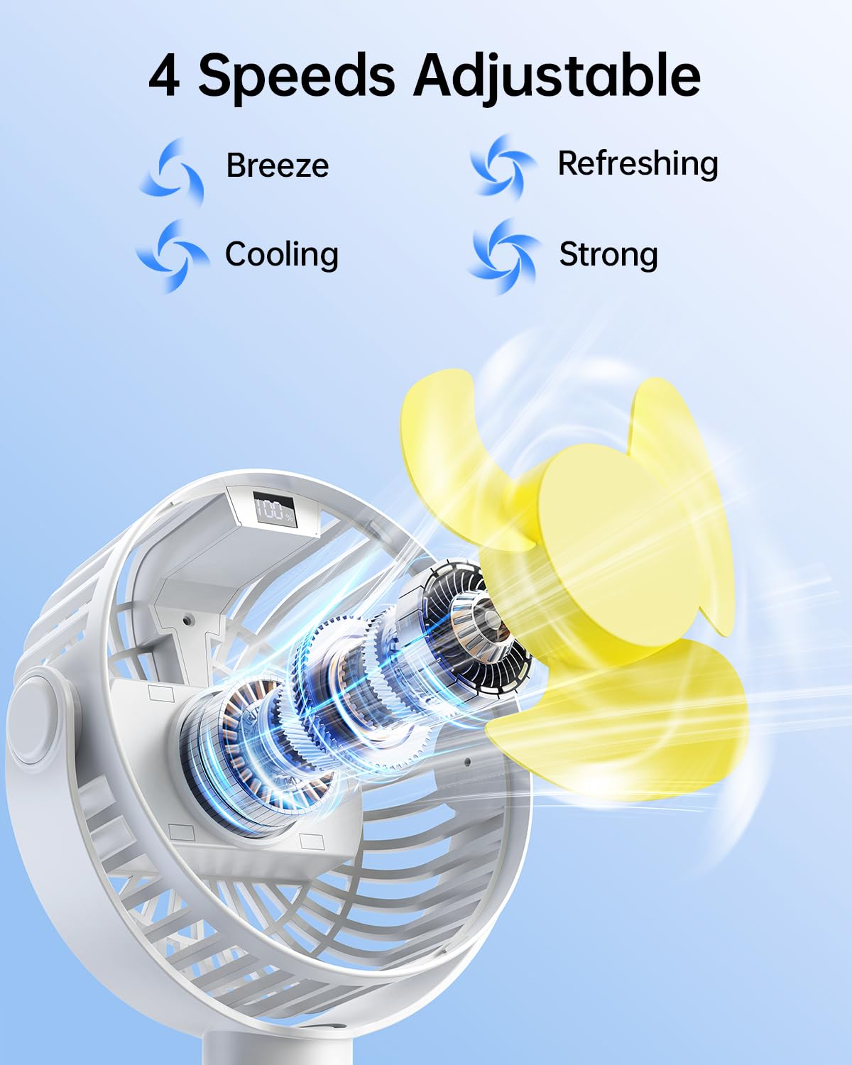 SWEETFULL fan delivers near-silent cooling across four speeds during naps.