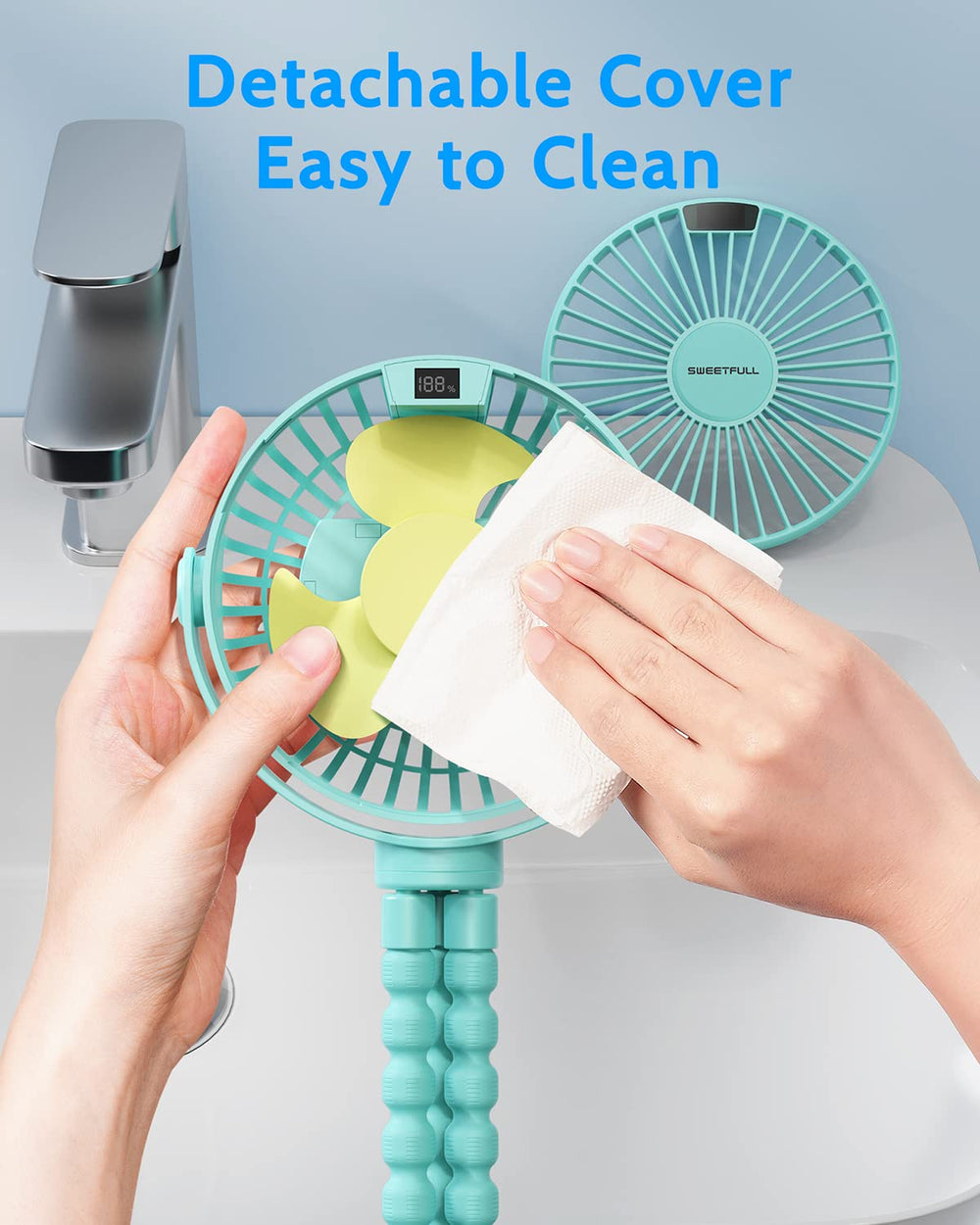 SWEETFULL removable cover simplifies cleaning after travel and busy days.
